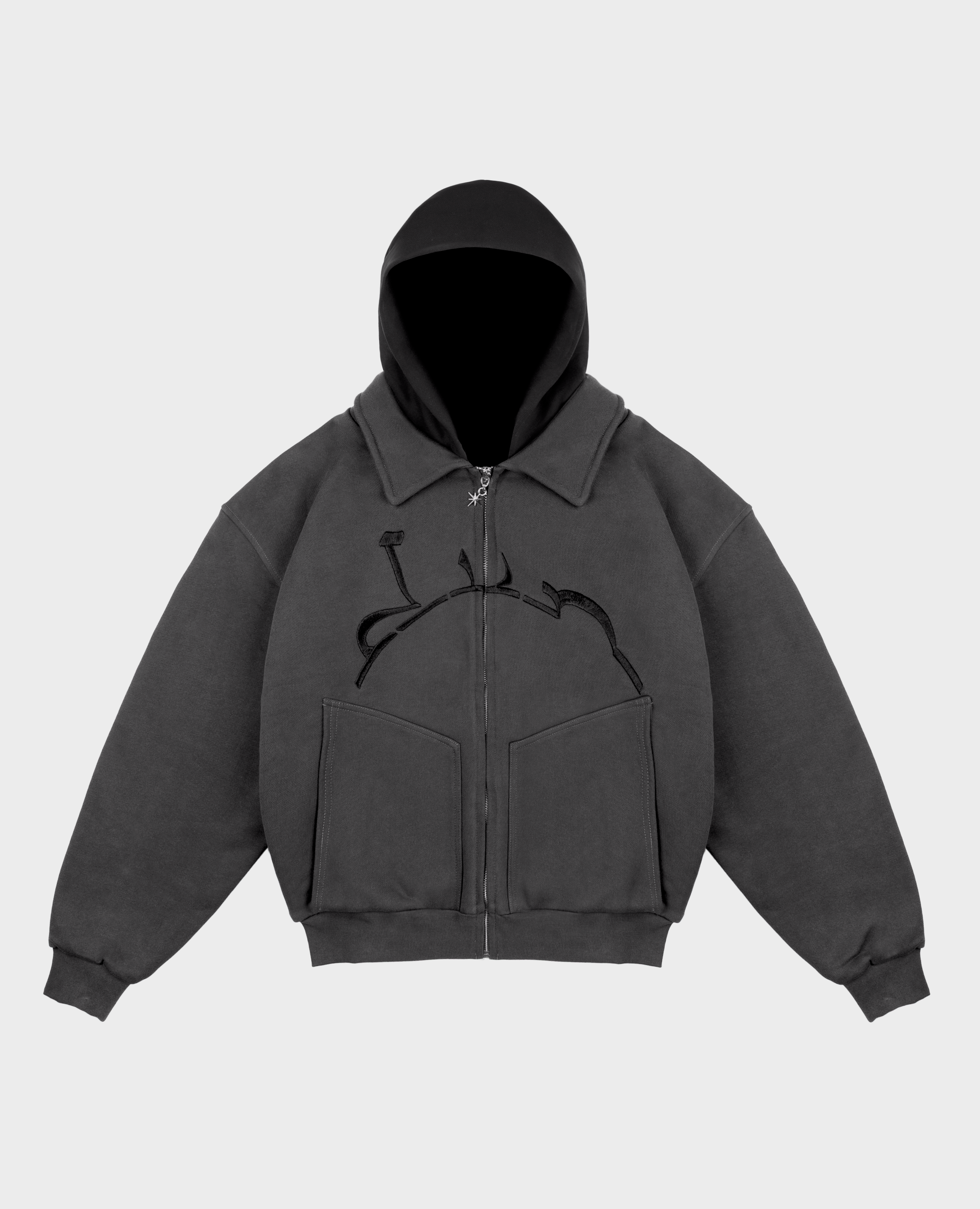 トップス gakkin ZIP HOODIE JACKET DIVINBYDIVIN | Black Hooded Zip Jacket