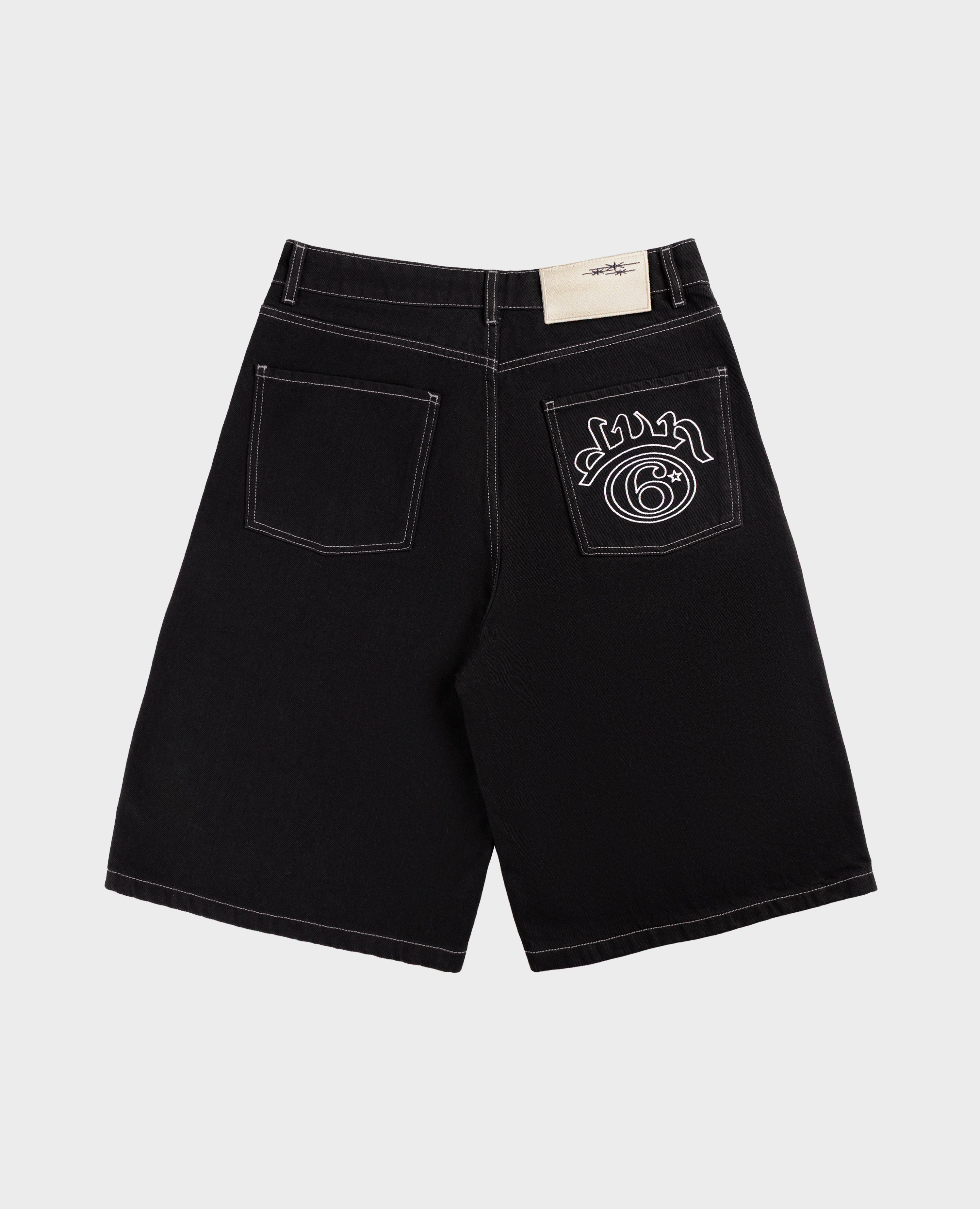 BLACK SIX DENIM JORTS – DIVINBYDIVIN