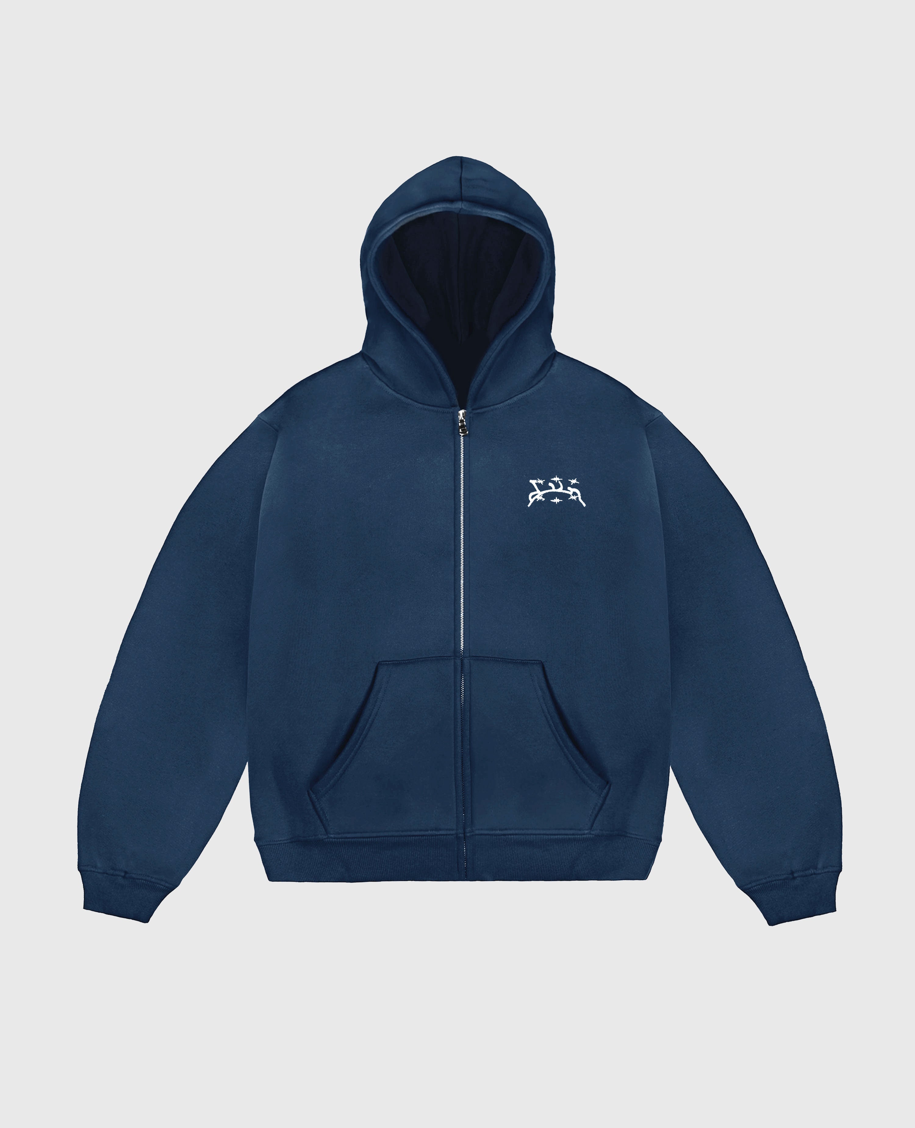 DIVINBYDIVIN | Blue Zip Hoodie - Curb Flow Edition