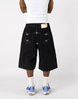 BLACK DENIM JORT