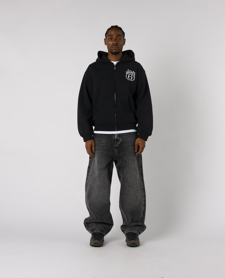 BLACK 6STARS ZIP