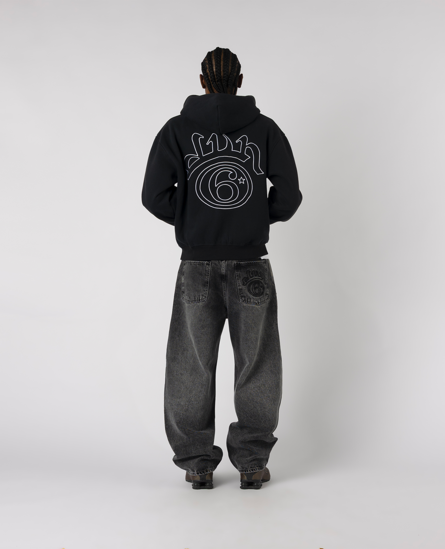 BLACK 6STARS ZIP
