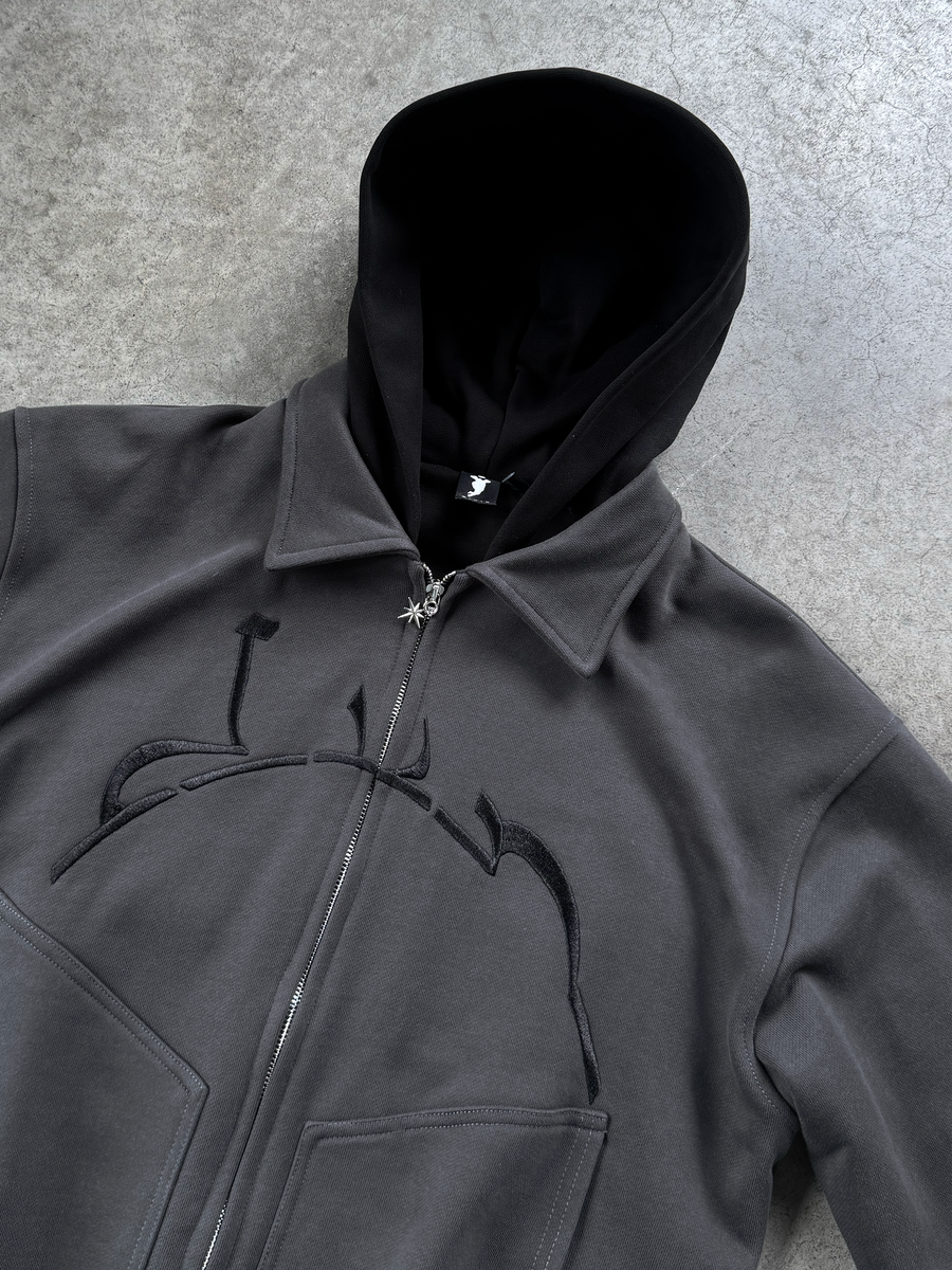 DARK HOODED ZIP JACKET