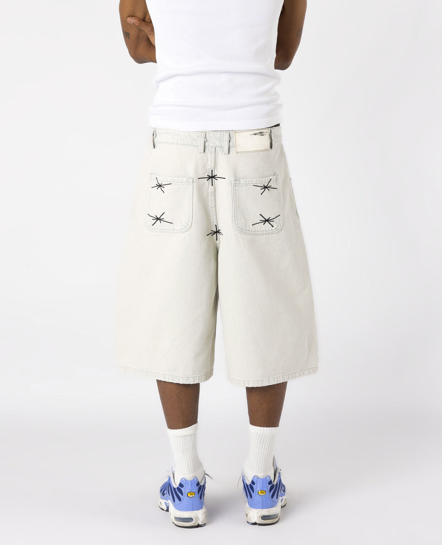 WHITE DENIM JORT