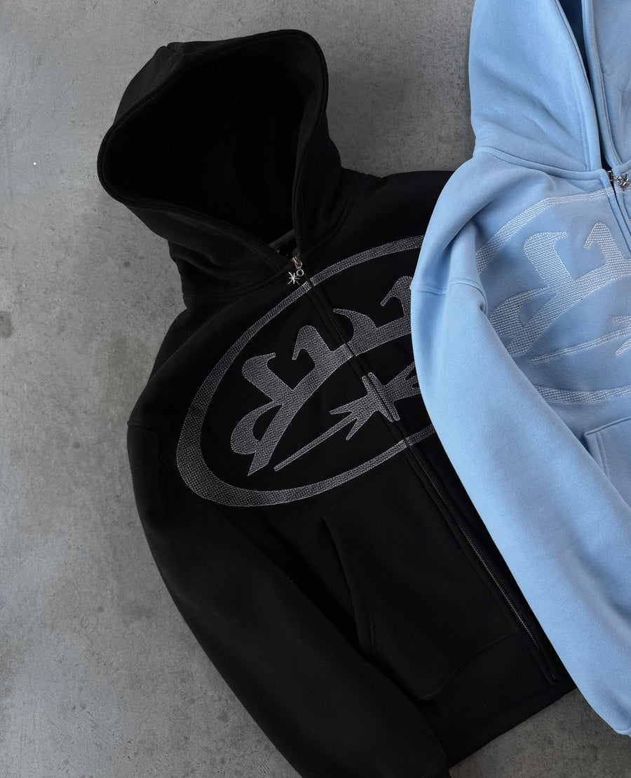 BLACK OVERLOGO ZIP