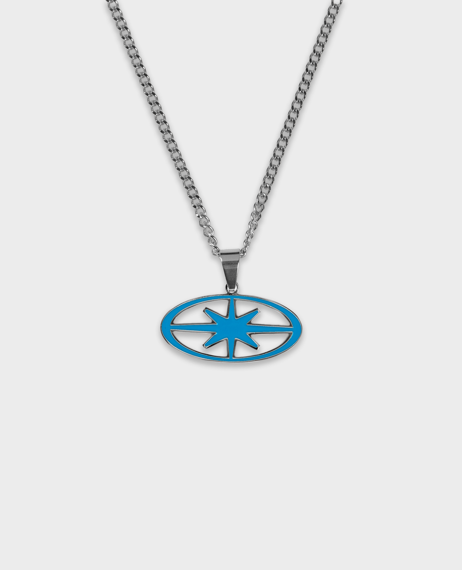 BLUE ENAMEL NECKLACE