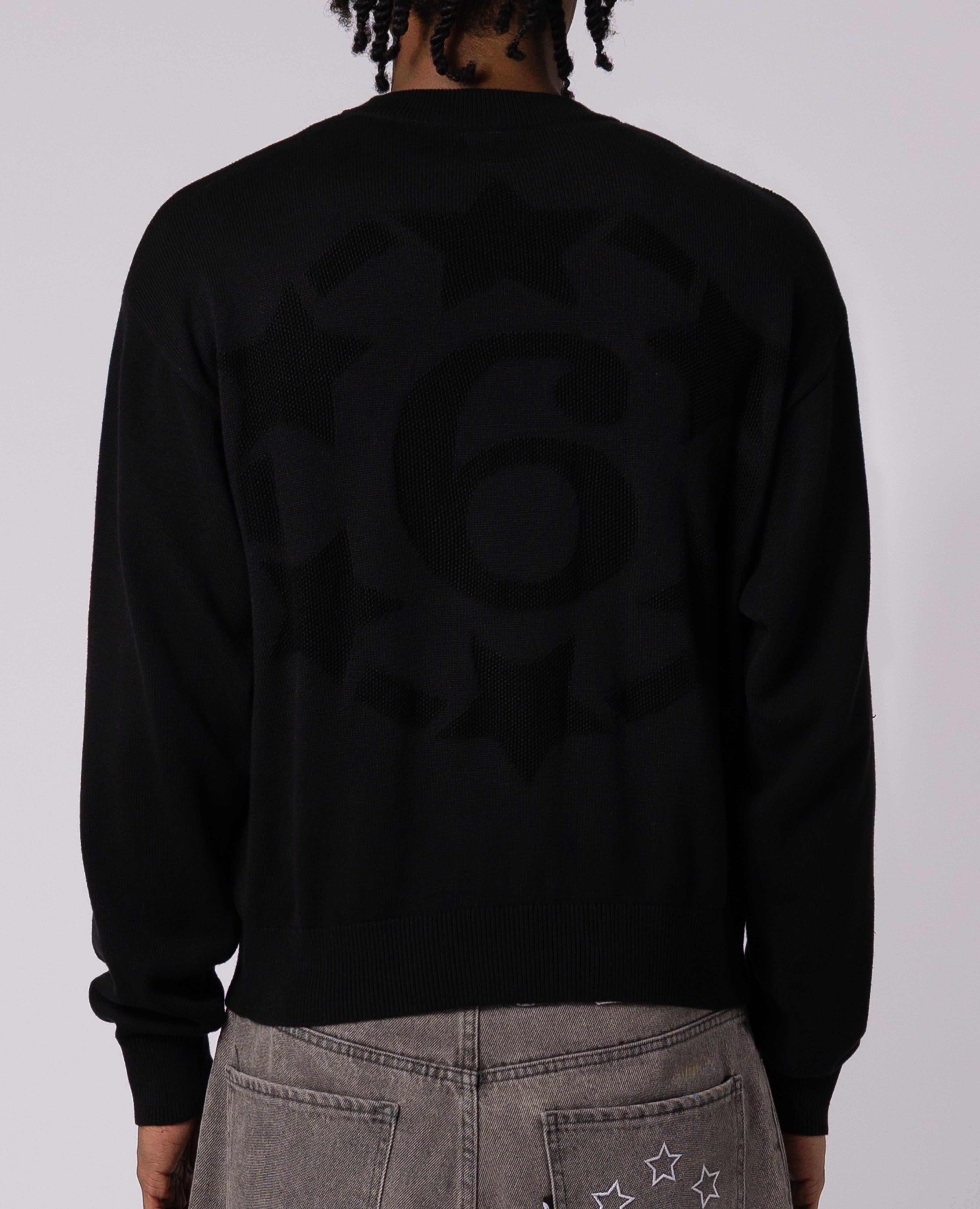 BLACK 6SNOW CROSS KNIT
