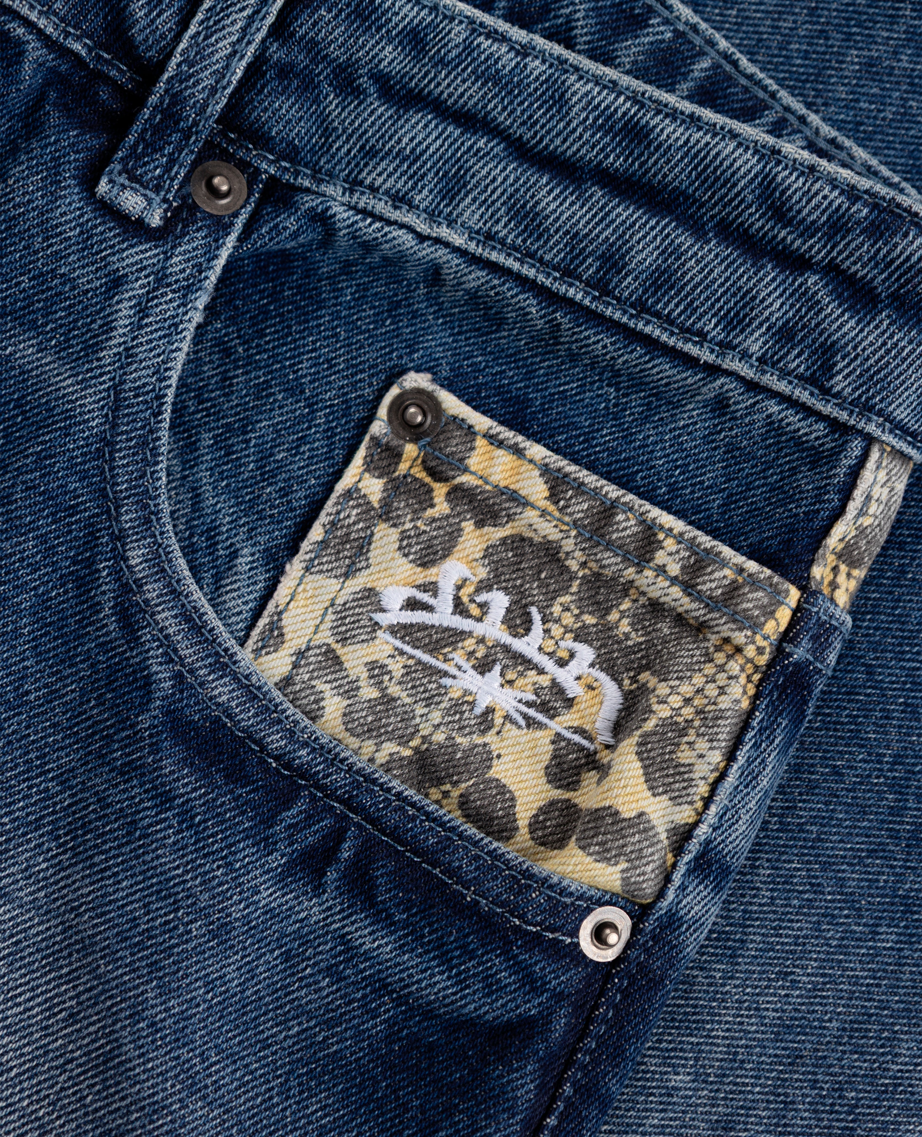 BLUE LEOPARD POCKET DENIM JORT