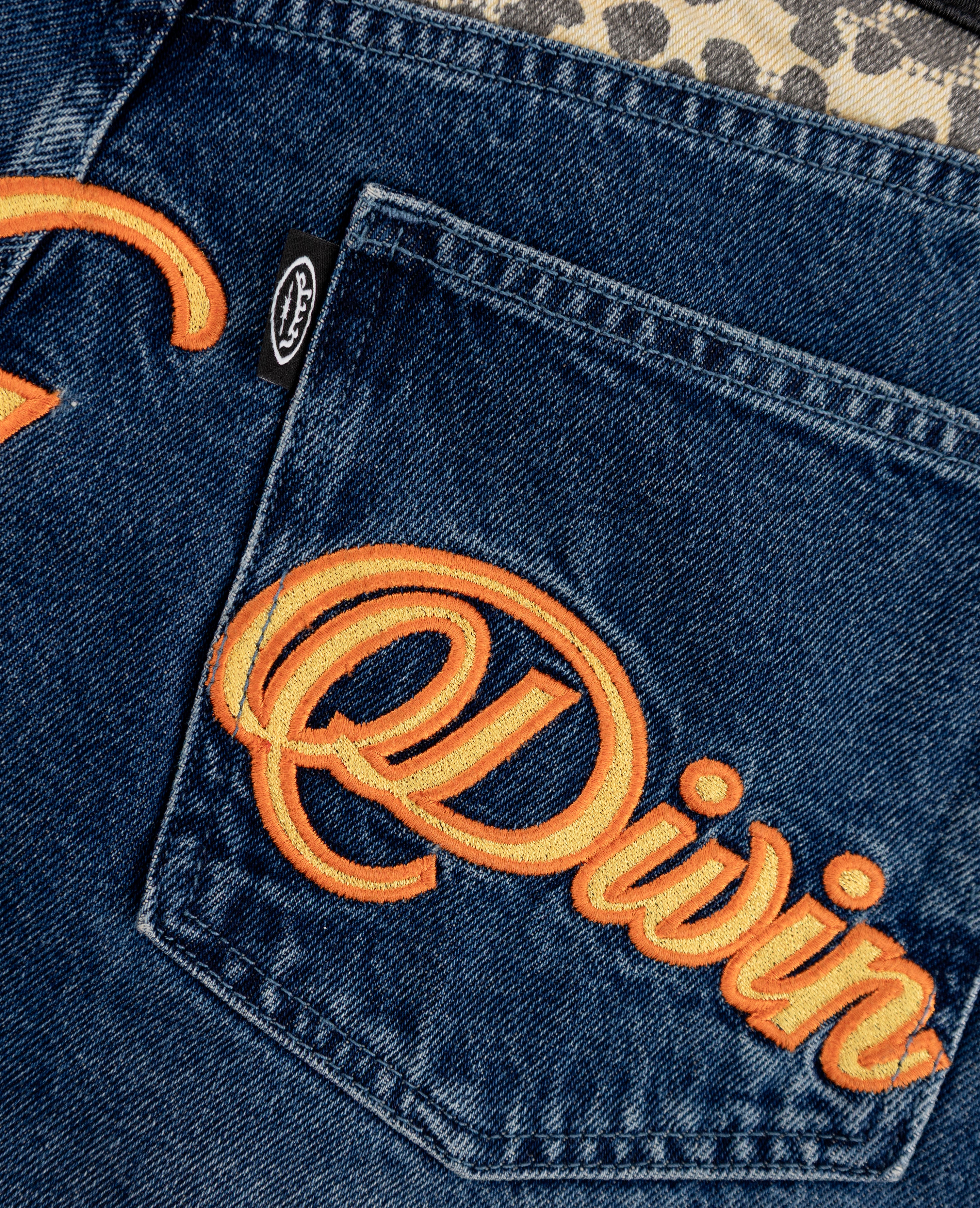 BLUE LEOPARD POCKET DENIM JORT