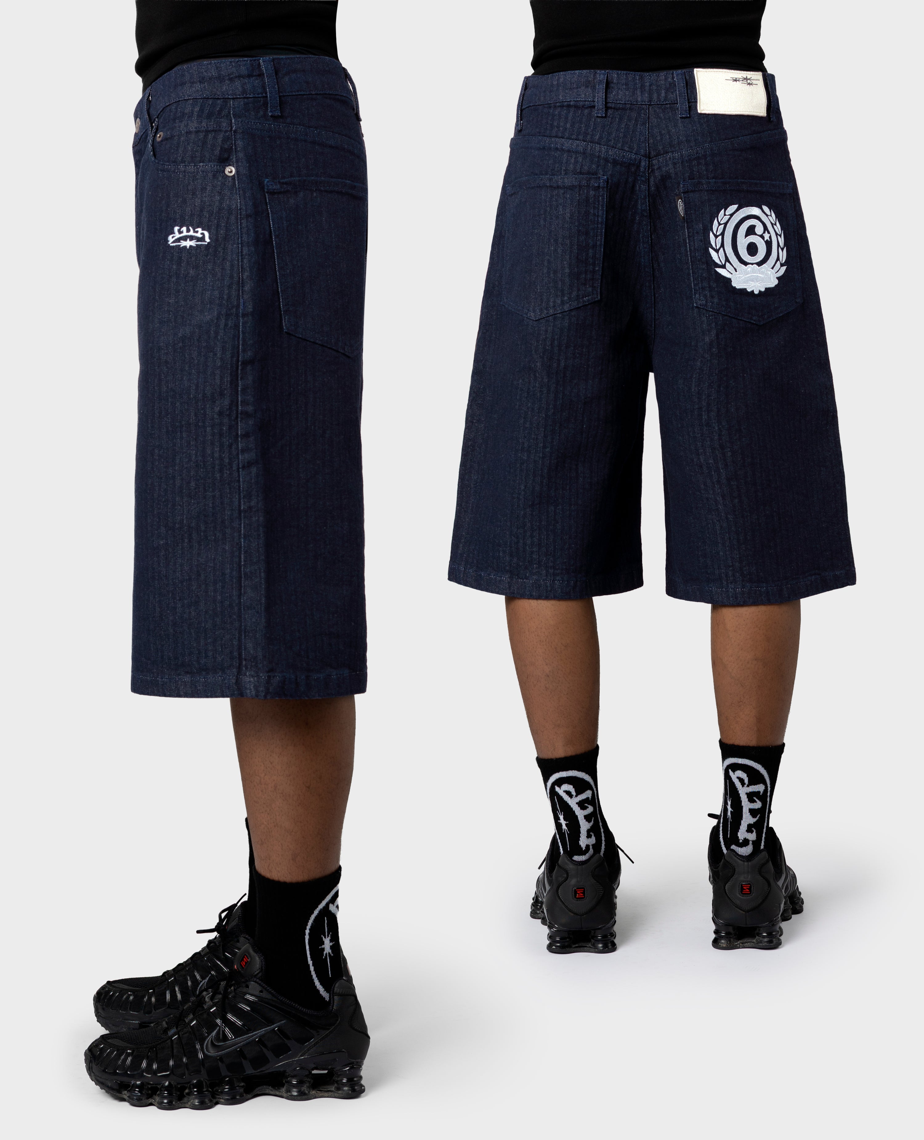 BLUE PINSTRIPES JORT