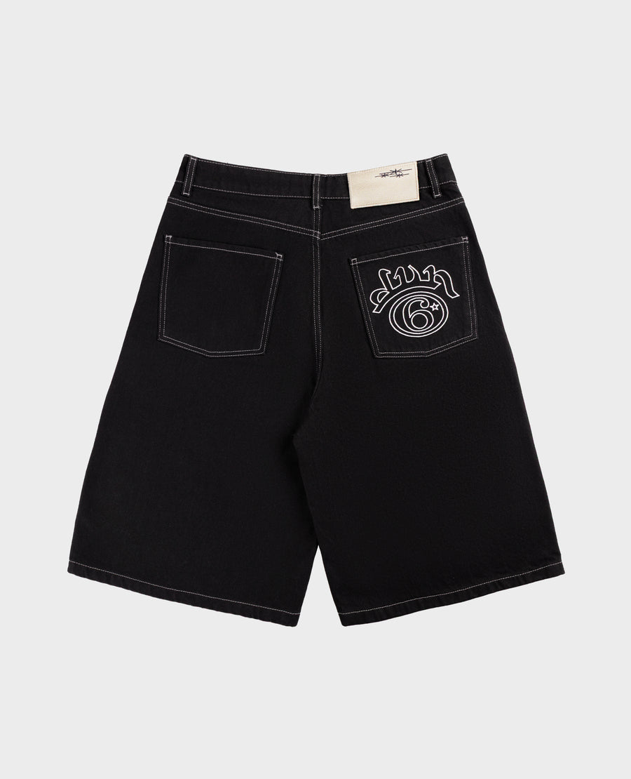 BLACK SIX DENIM JORTS – DIVINBYDIVIN