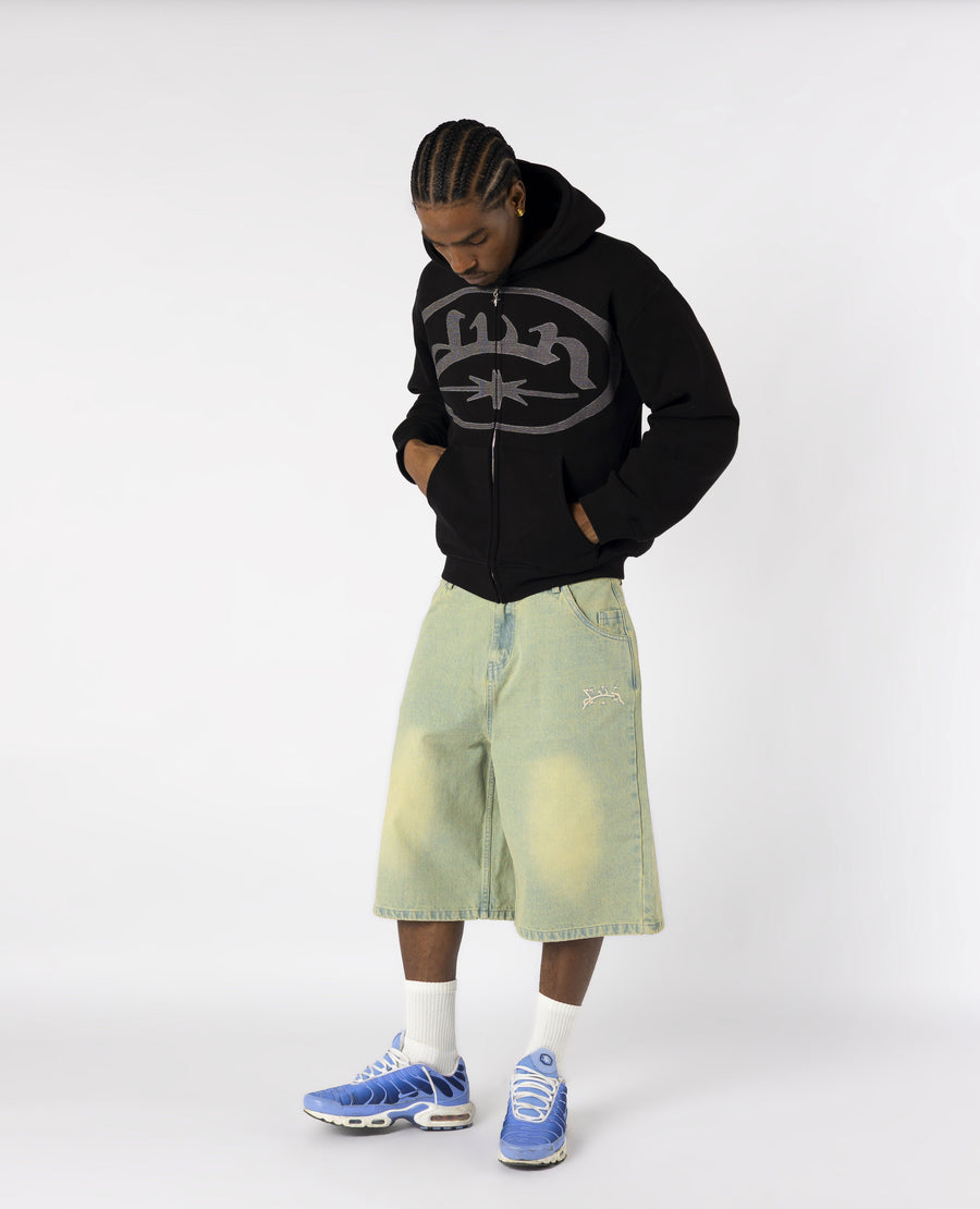 BLACK OVERLOGO ZIP