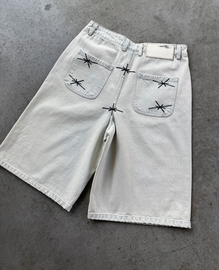 WHITE DENIM JORT
