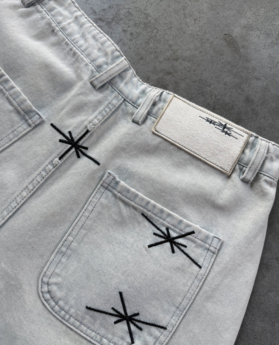 WHITE DENIM JORT