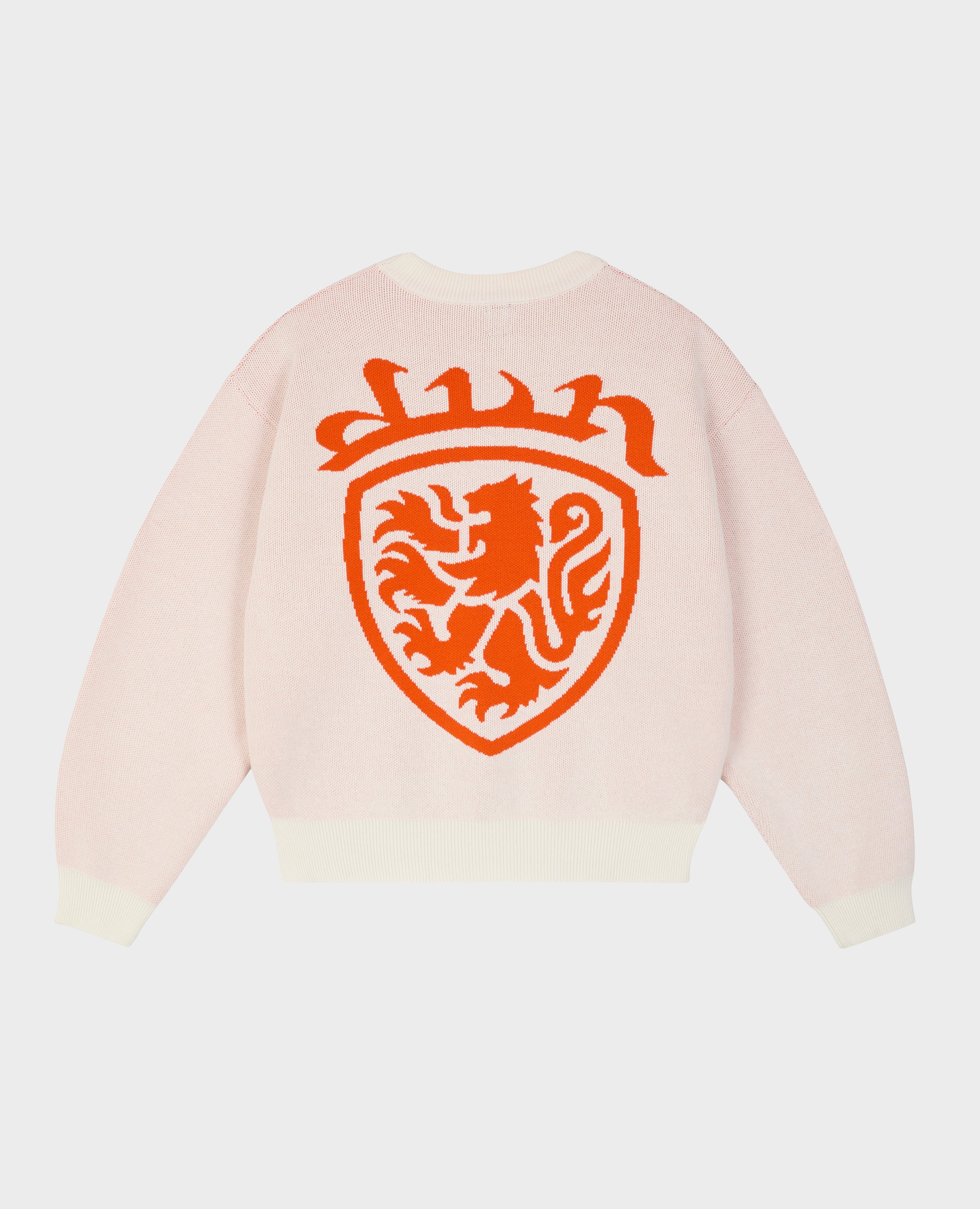 WHITE COAT-OF-ARMS KNIT