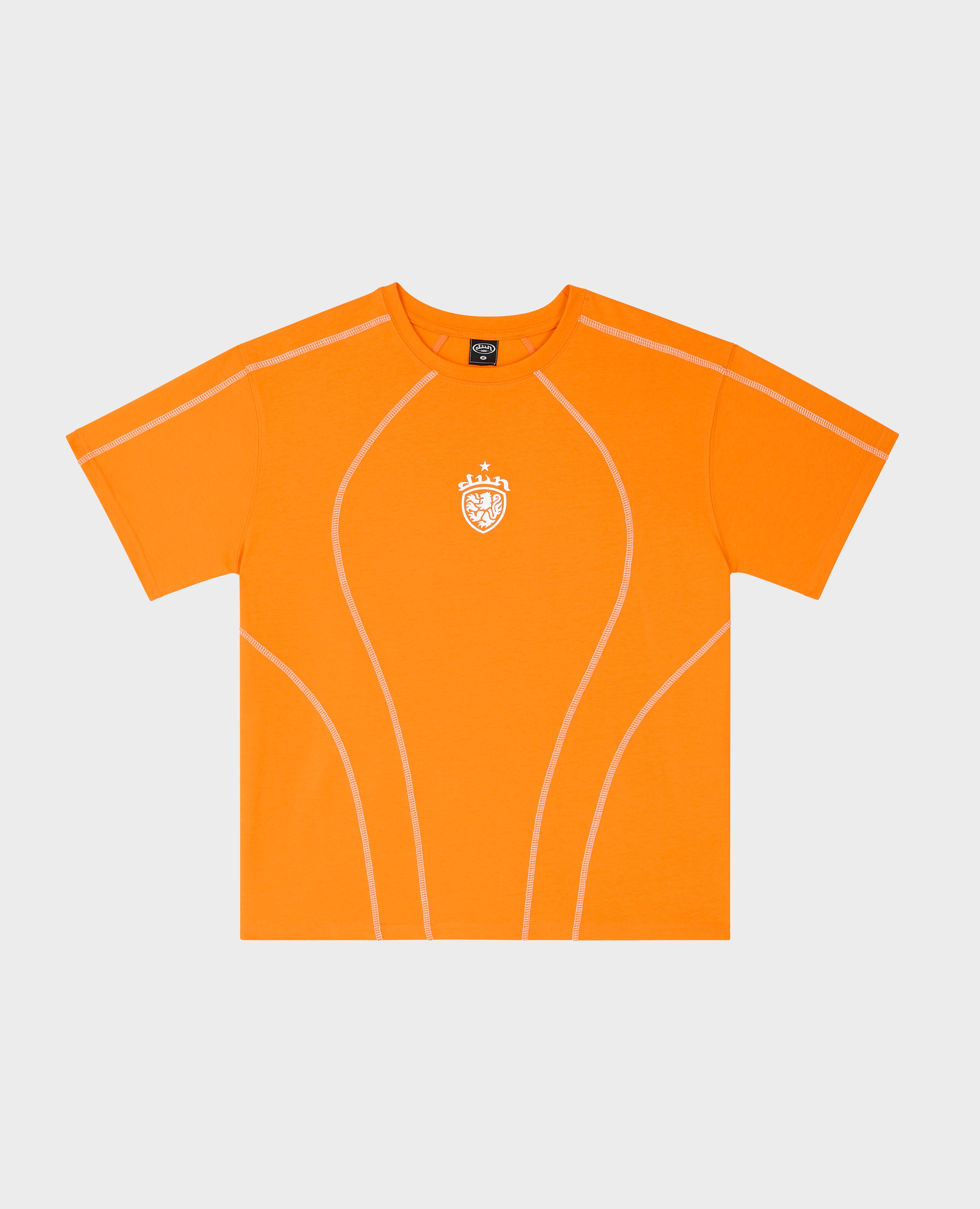 ORANGE COAT-OF-ARMS TECH T-SHIRT