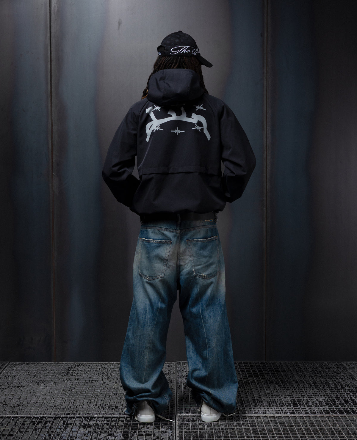 BLACK WINDBREAKER JACKET