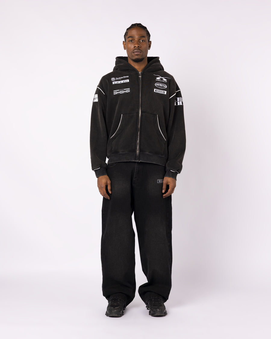 BLACK RALLY CREW ZIP