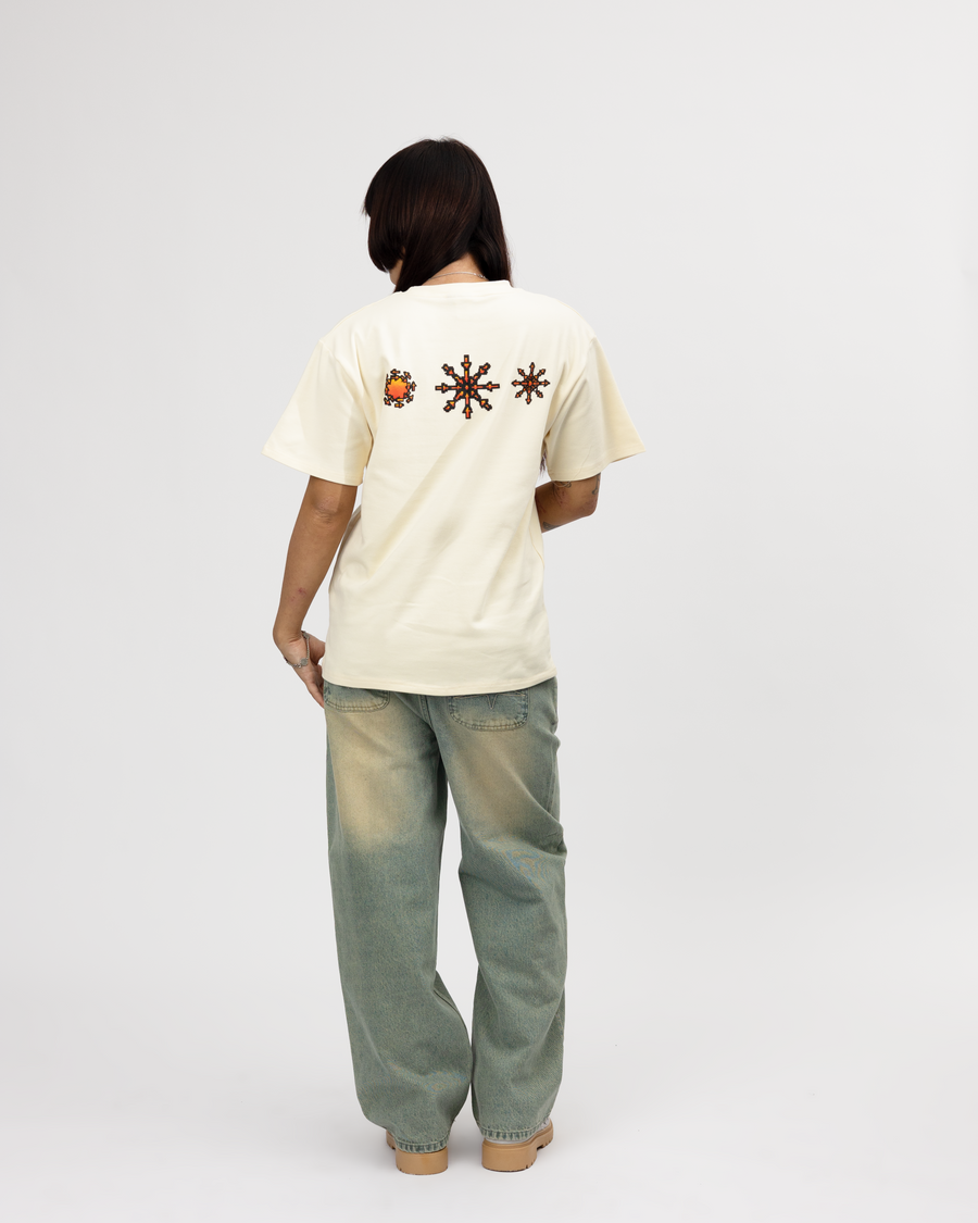 CREAM PIXEL T-SHIRT