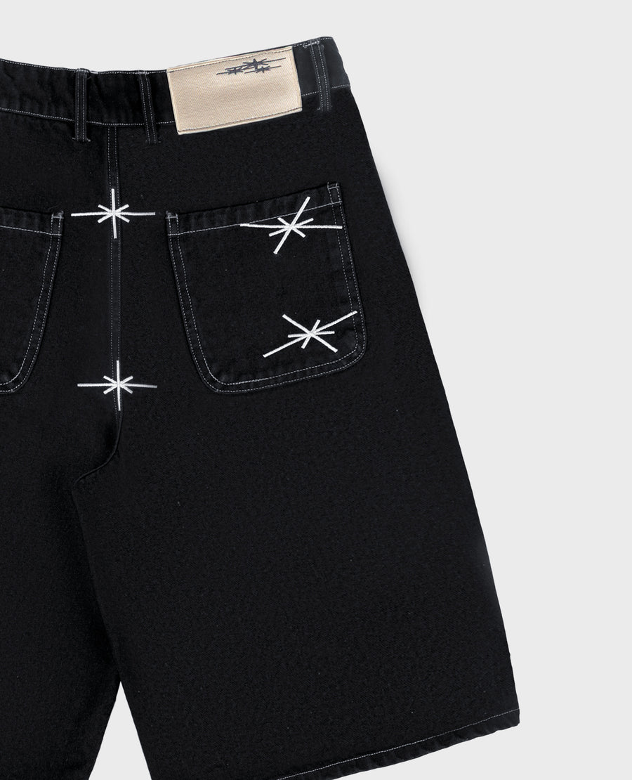 BLACK DENIM JORT