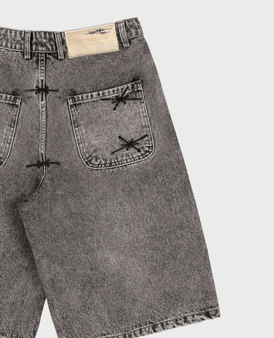 GREY DENIM JORT