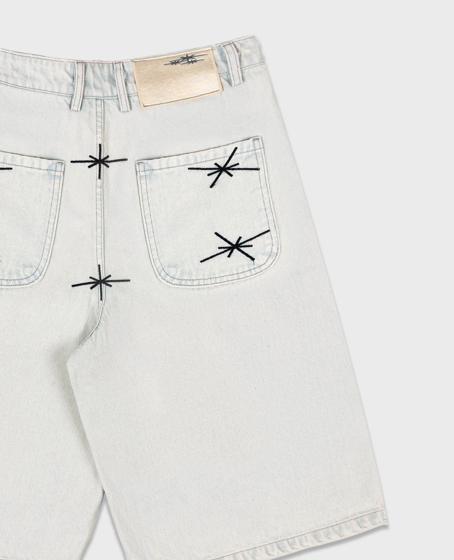 WHITE DENIM JORT