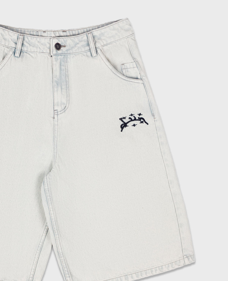 WHITE DENIM JORT