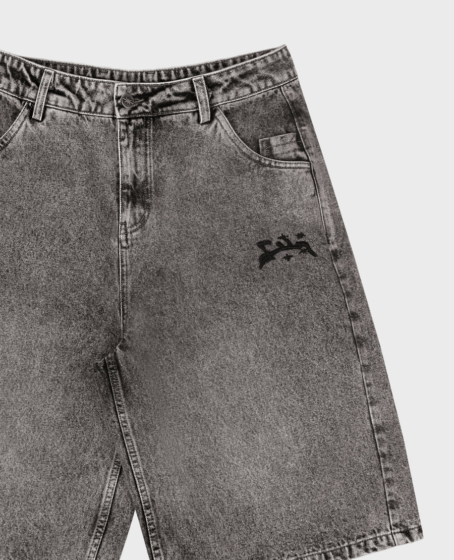 GREY DENIM JORT