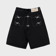 BLACK DENIM JORT