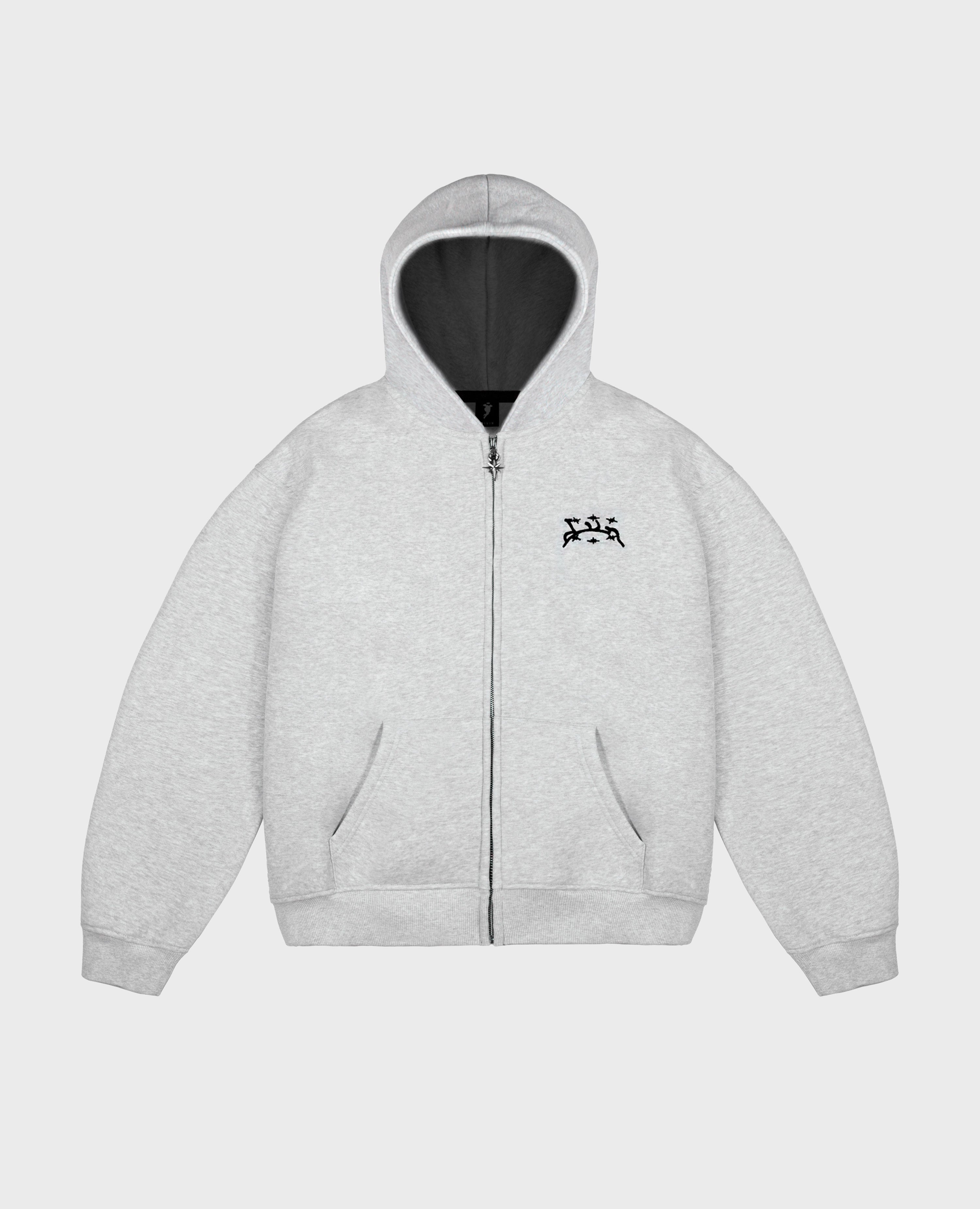 MOTTLED GREY ZIP