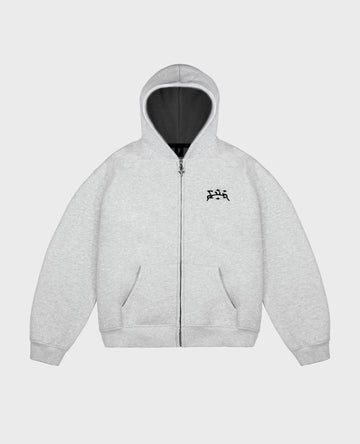 MOTTLED GREY ZIP